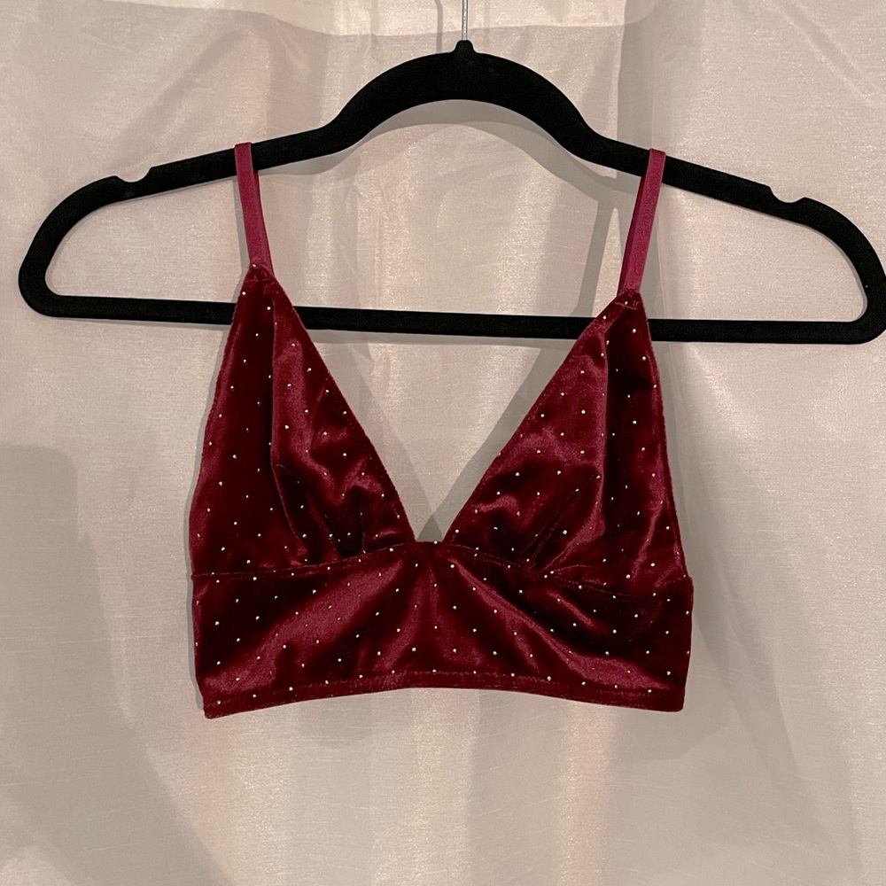 Forever21 velvet bandeau/cropped tank